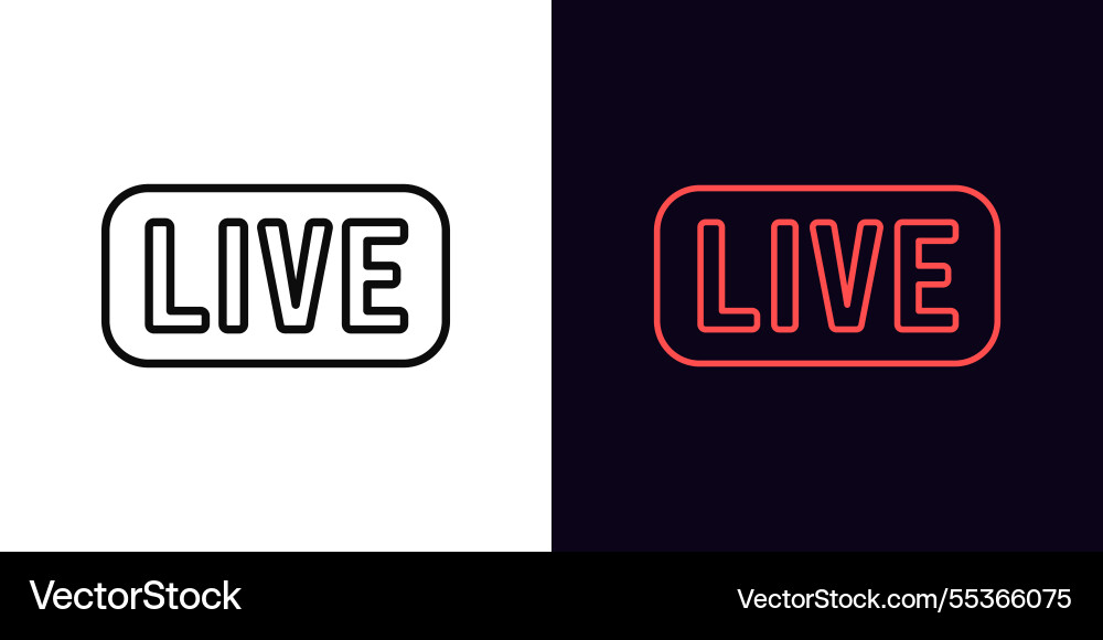 Outline live text icon with editable stroke Outline live text icon with editable stroke vector image