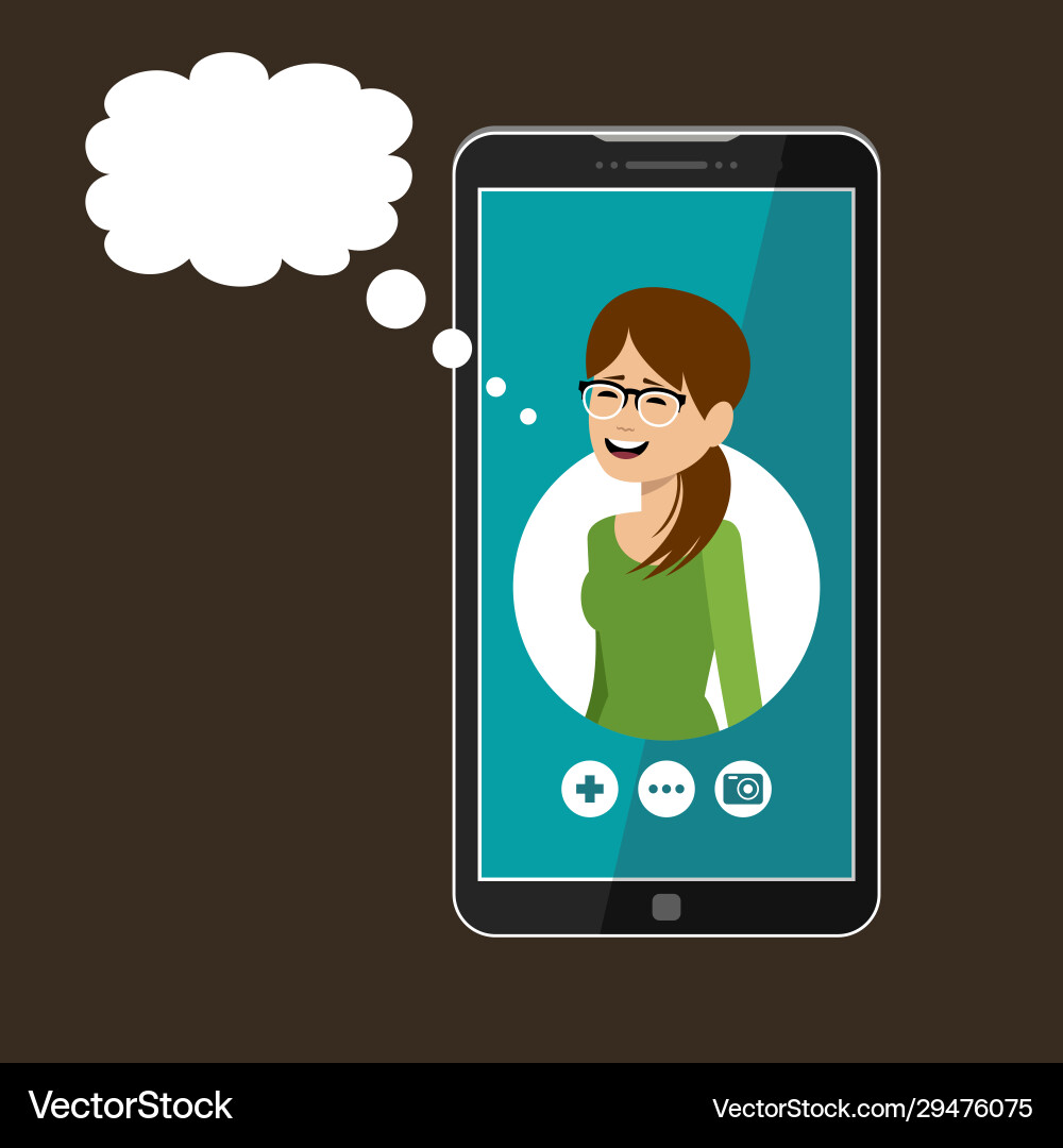Phone with open window a messenger social Vector Image