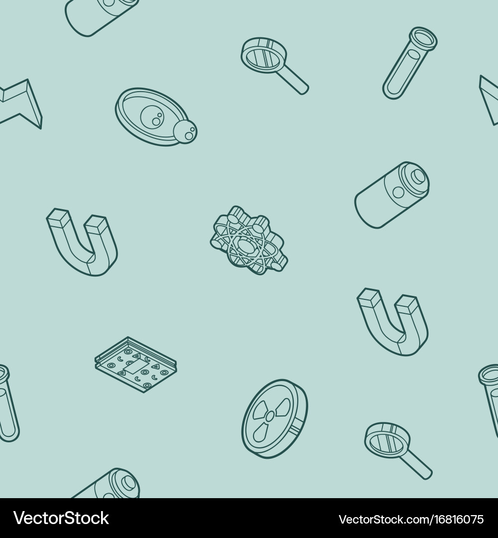 Physics outline isomeric pattern vector image