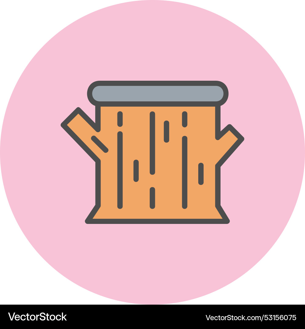 Tree stump line filled circle icon Vector Image