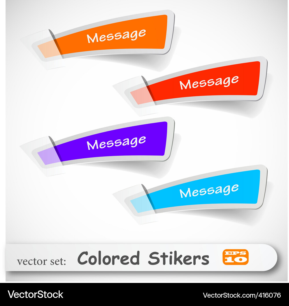 Colorful Sticker Collection Vector Image