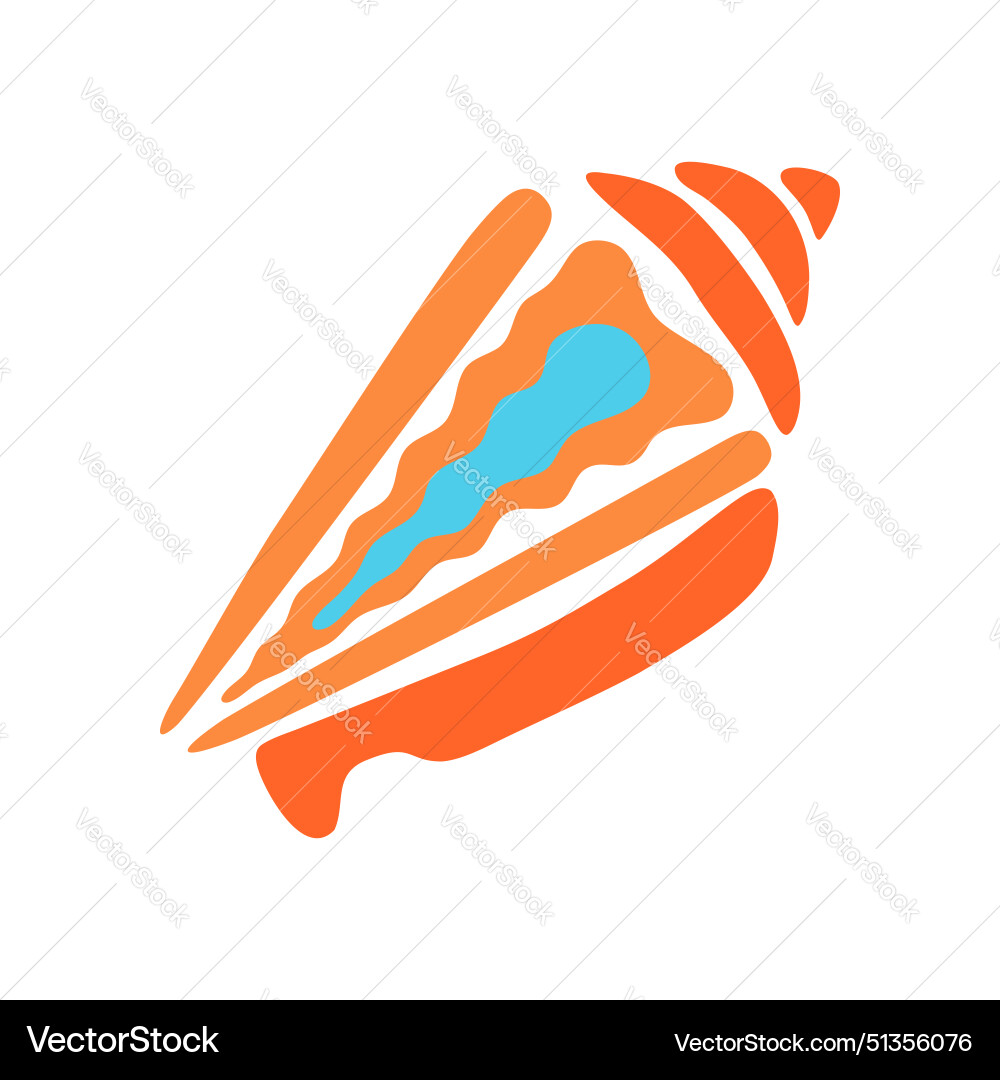 Cute seashell simple shell Vector Image