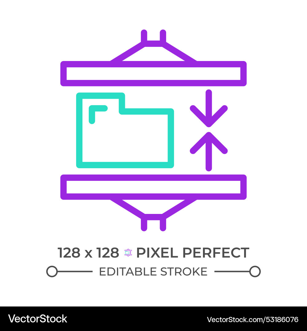 File compression two color line icon vector image