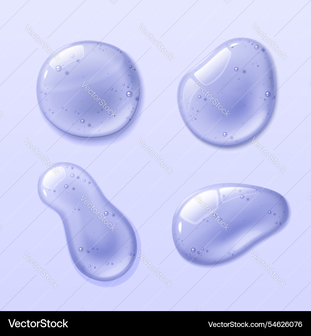 Glossy transparent jelly drops Glossy transparent jelly drops vector image