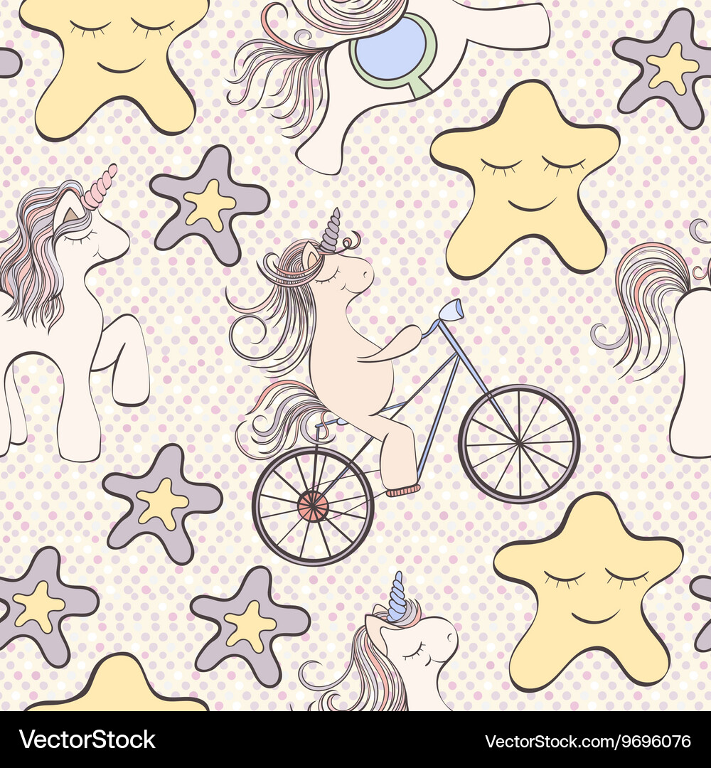 Magical Unicorn Pattern Vector Image
