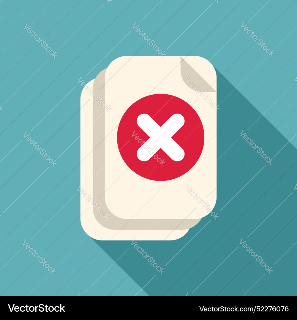 Stack of documents is rejected with red cross mark Stack of documents is rejected with red cross mark vector image