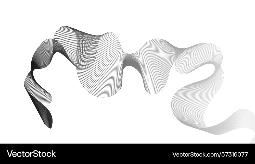 Abstract backdrop with grey wave gradient lines vector image