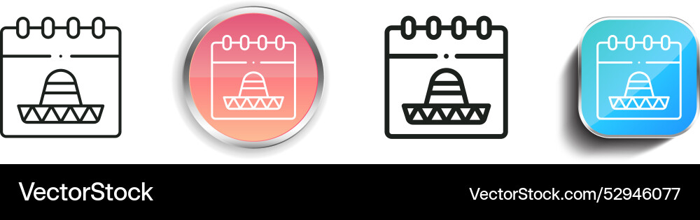 Cinco de mayo icon thin linear regular and button vector image