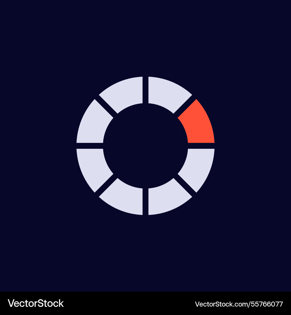 Circular loading icon with progress indicated Vector Image