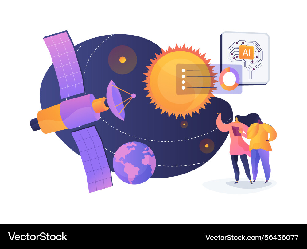 Quantum sensors in astronomy abstract concept vector image