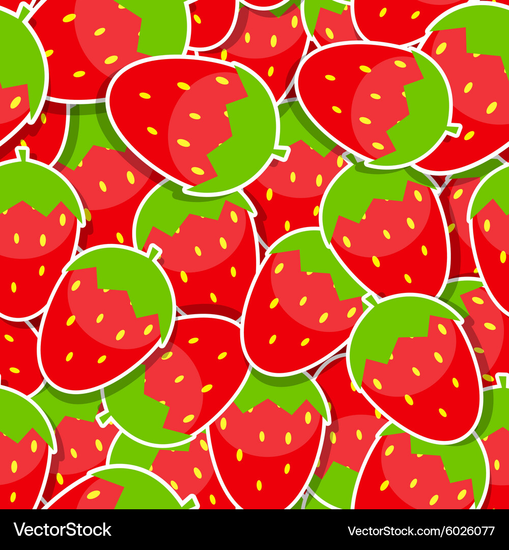 Seamless pattern background from strawberry Vector Image