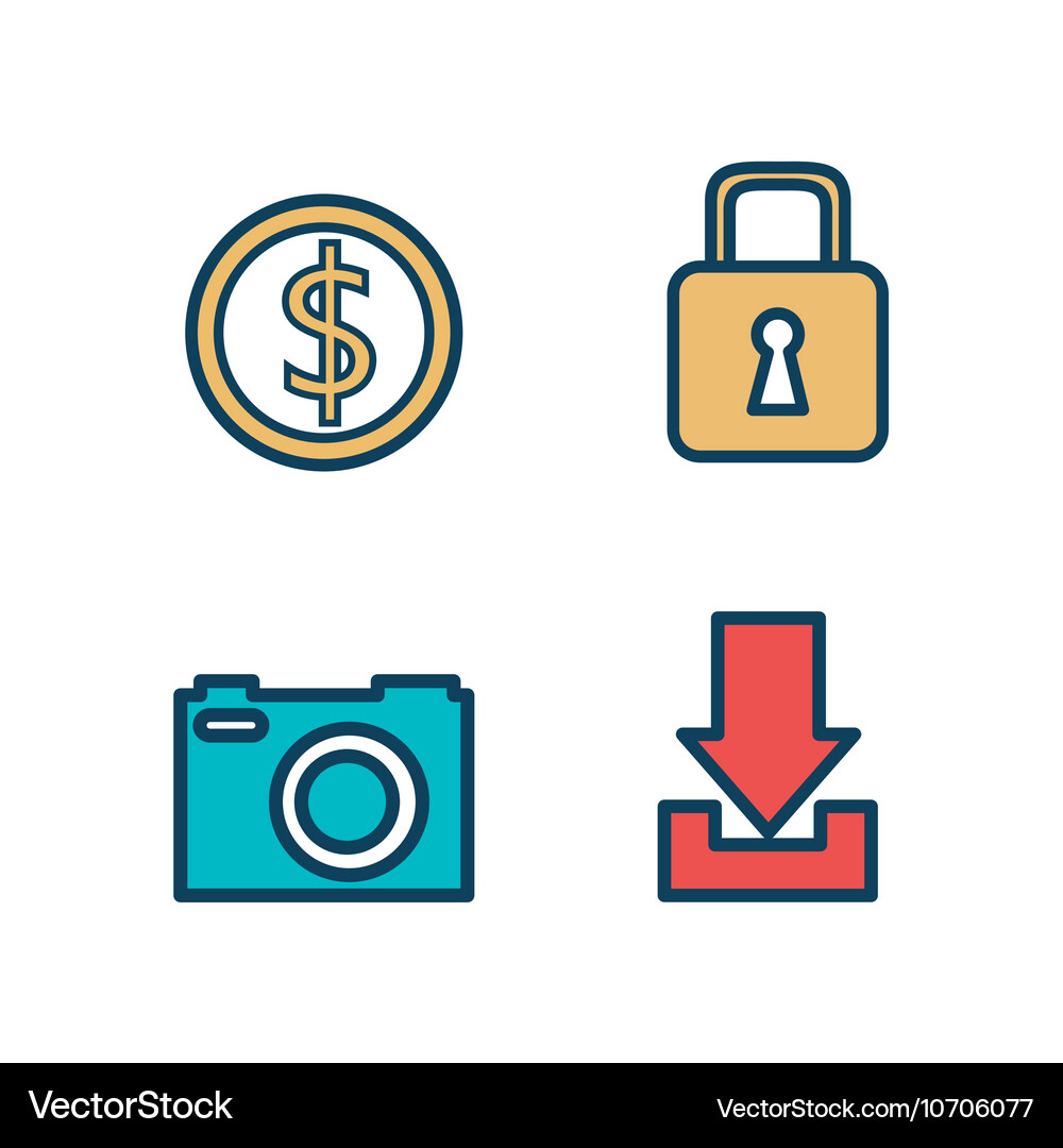 Set digital virtual secure Vector Image