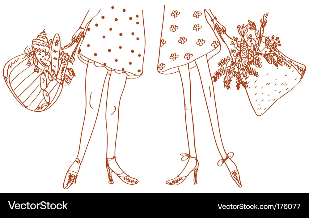Slim and fat women Vector Image