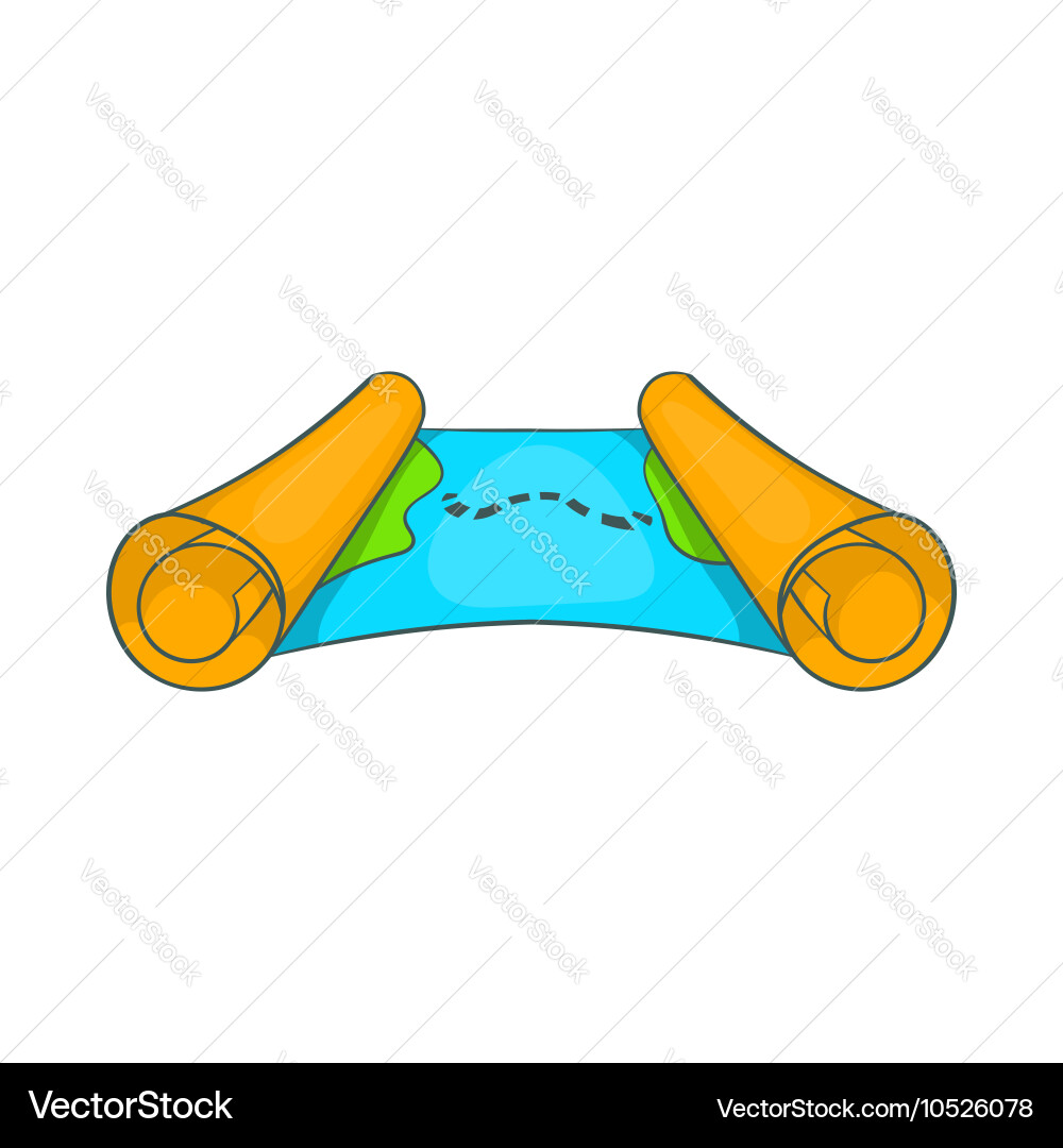 Ancient scroll map icon cartoon style Vector Image