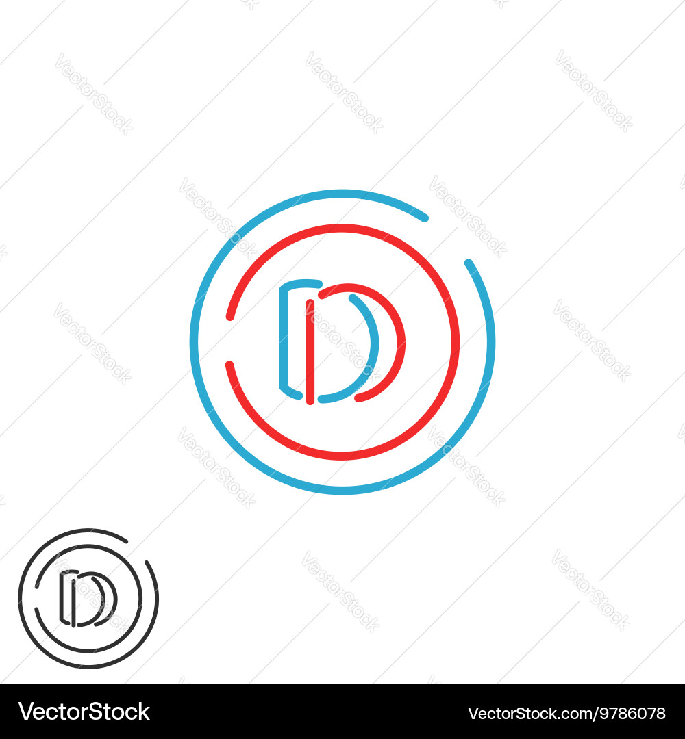 Circle Monogram Logo - DD Initials vector image
