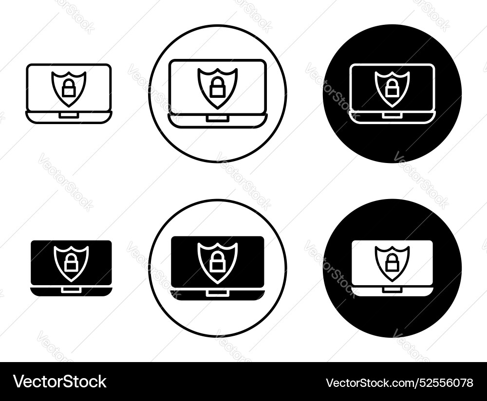 Computer security icon set on white background Computer security icon set on white background vector image