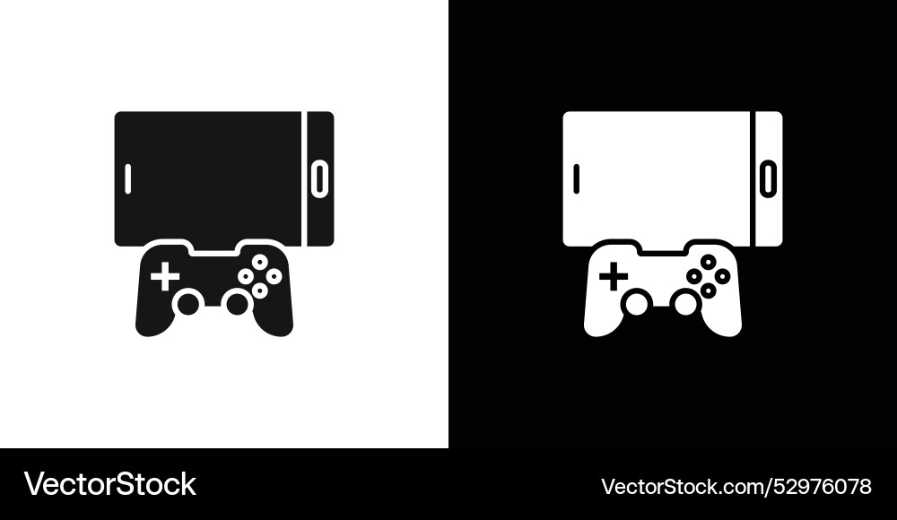Handy-Spiel Symbol schwarz Linie Kunst-Logo-Set Vektorbild