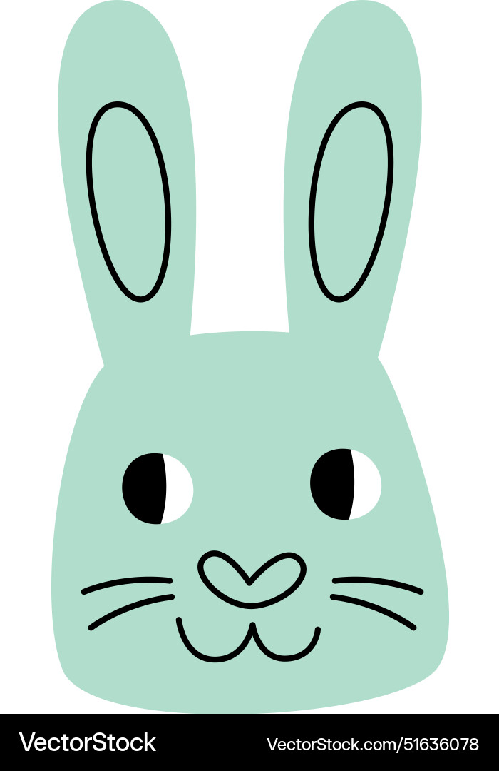 Rabbit face doodle Royalty Free Vector Image - VectorStock