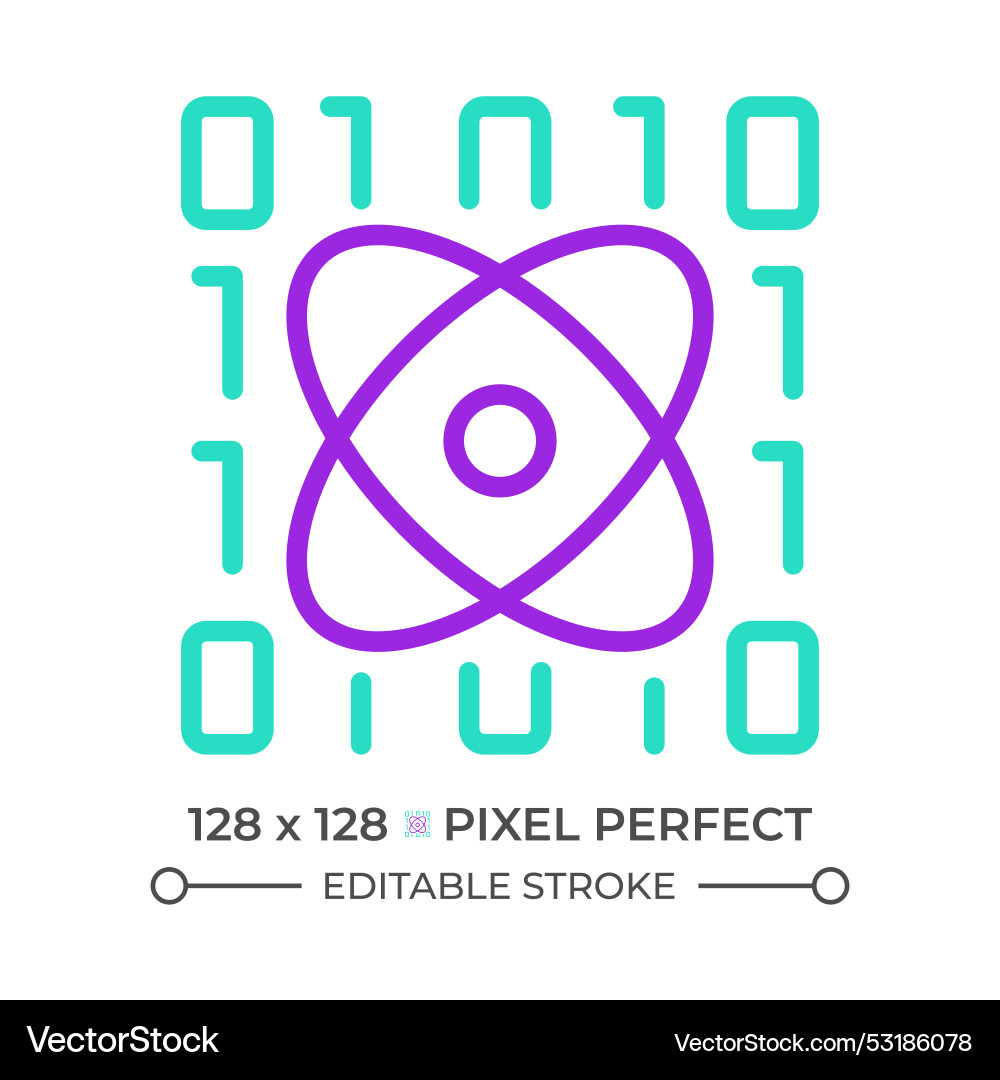 Scientific data mining two color line icon Scientific data mining two color line icon vector image