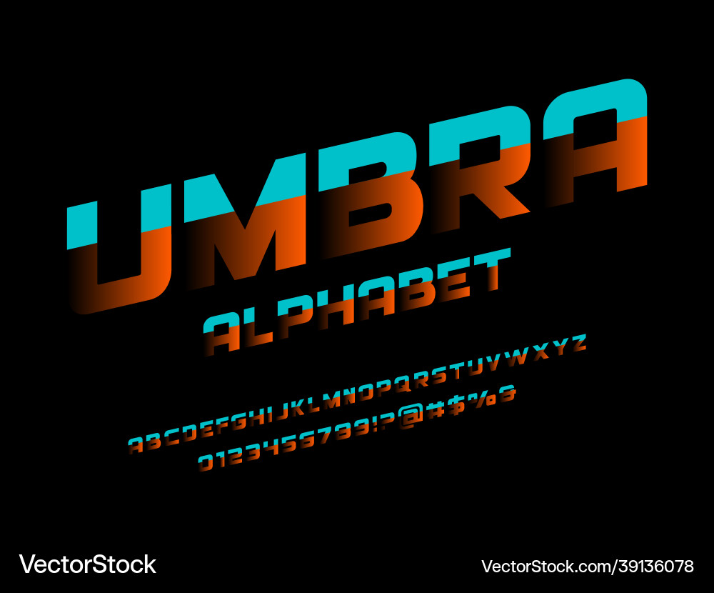 Shadow display font Vector Image