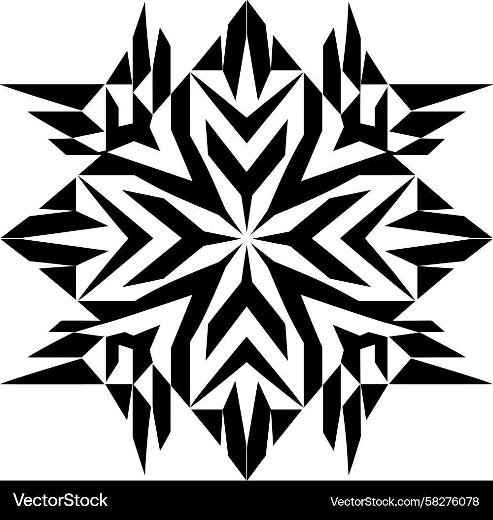 Sharp Edge Snowflake Pattern Vector Image