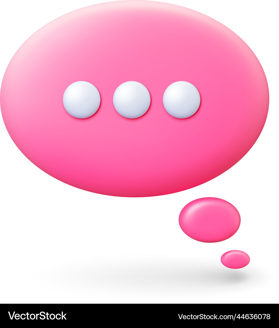 Thinking 3d balloon element isolated speech Vector Image