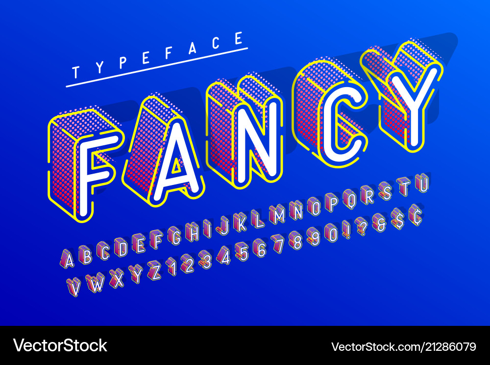 Bold 3D Pop Art Font Display vector image