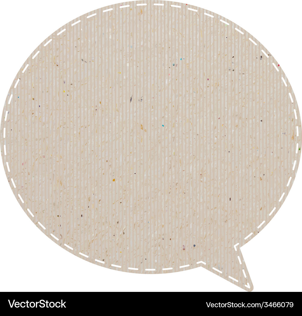 Bubble talk tag recycled paper paths inside Vector Image