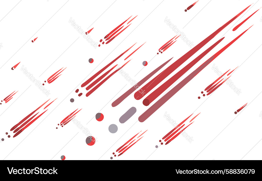 Dynamic red streaking lines abstract design Vector Image