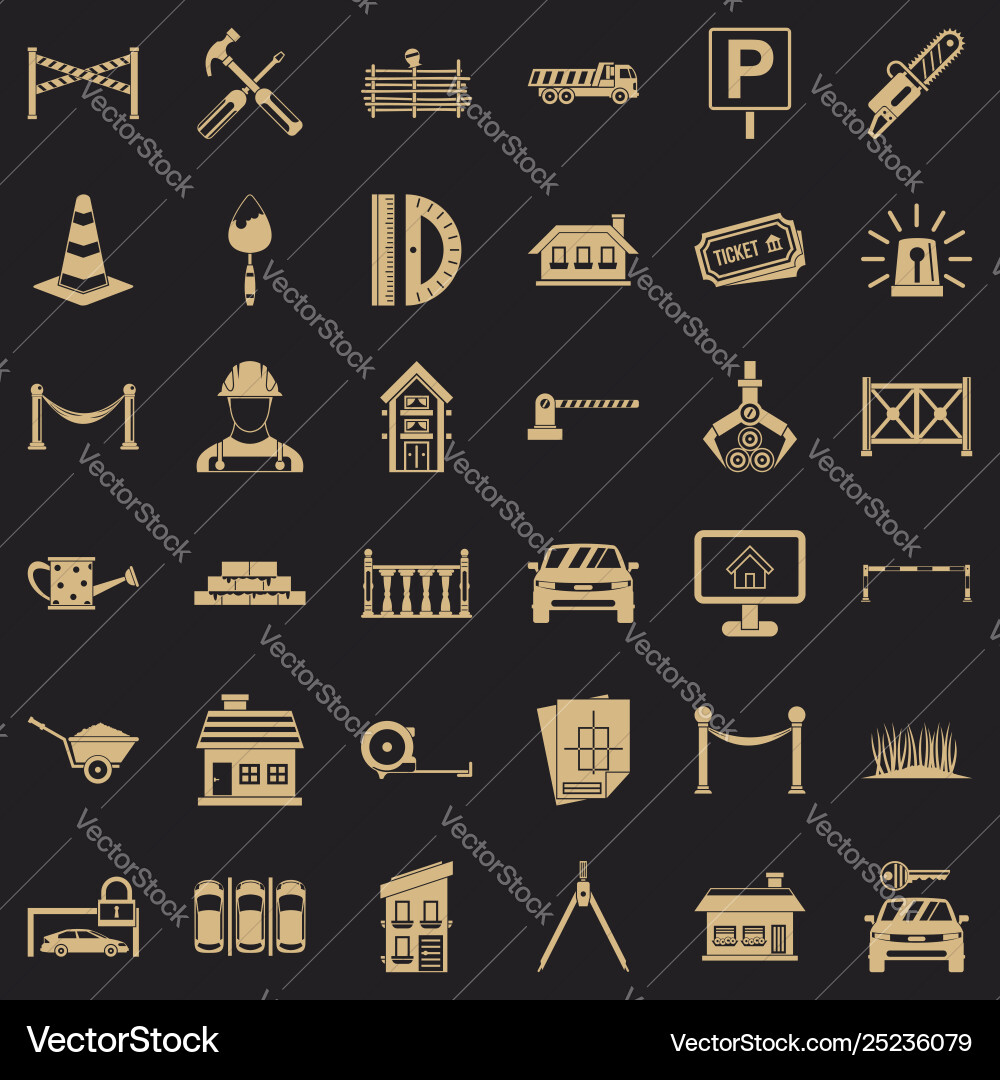 Equipment icons set simle style Vector Image