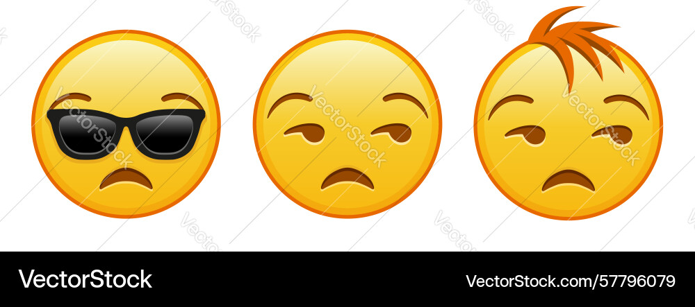 Face with expression of disapproval set three Face with expression of disapproval set three Vector Image