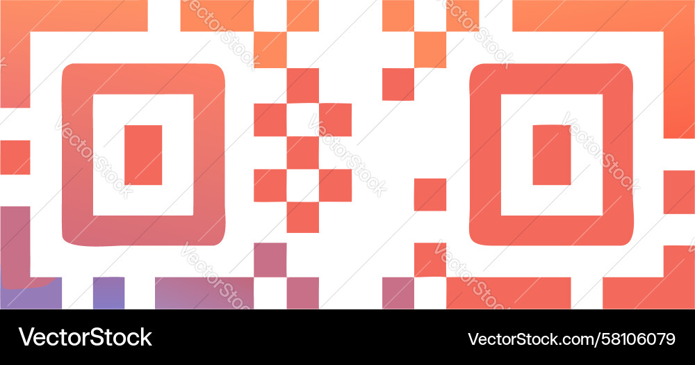 Gradient QR Code Abstract Pattern vector image