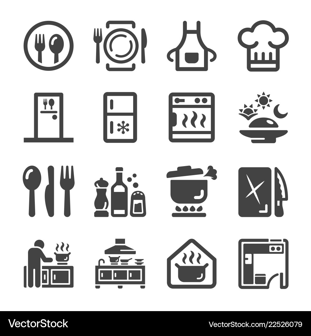 Kitchen Icon Set Vector Image