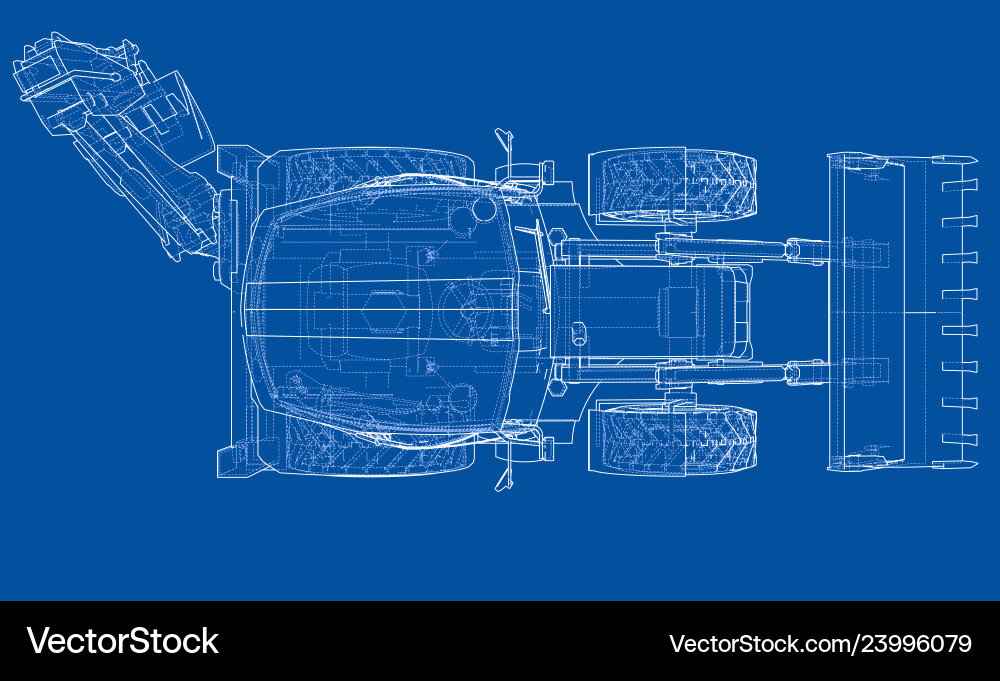 Sketch of loading shovel with back actor vector image