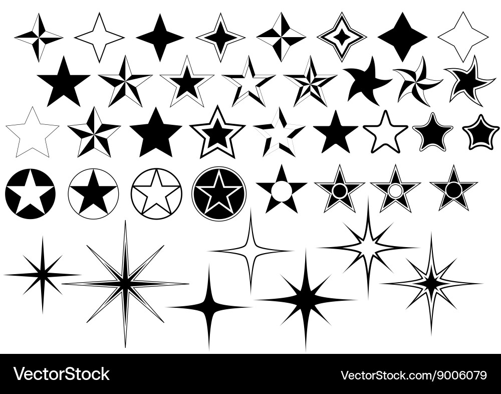 Star Collection - Isolated Stars vector image