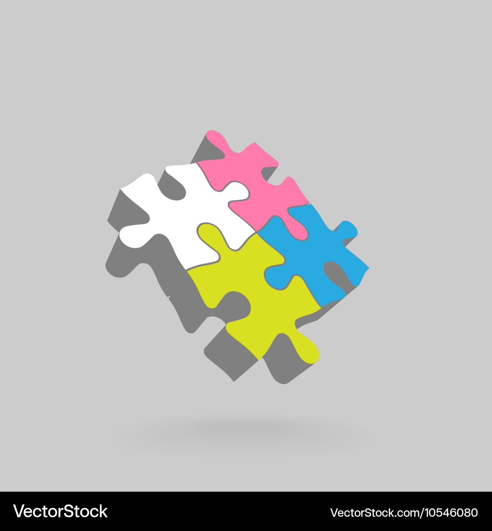 Abstract 3d puzzle design element vector image