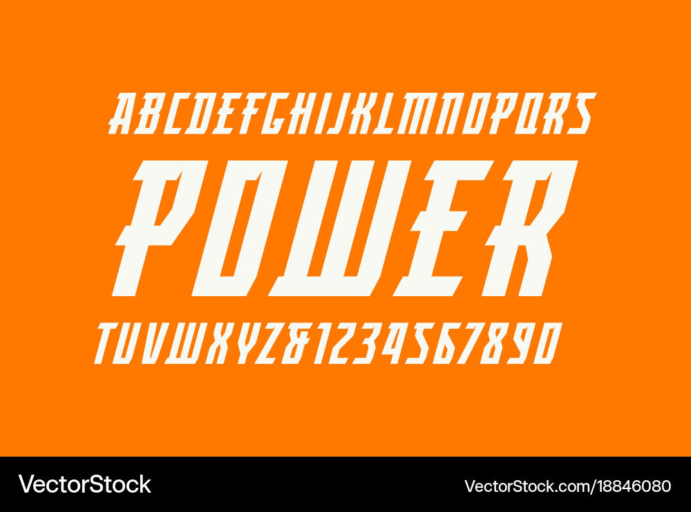 Bold Sport Font - Orange Background vector image