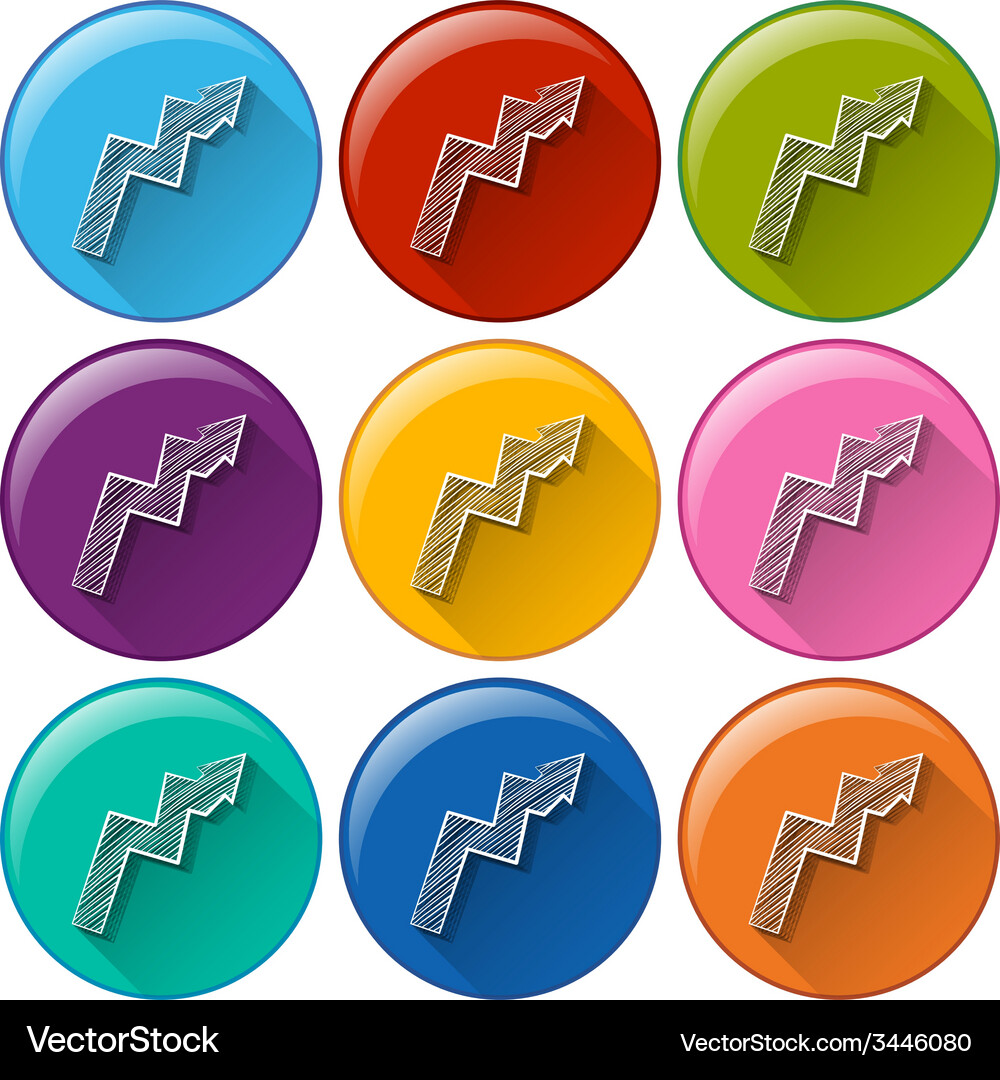 Buttons with zigzag arrows Vector Image