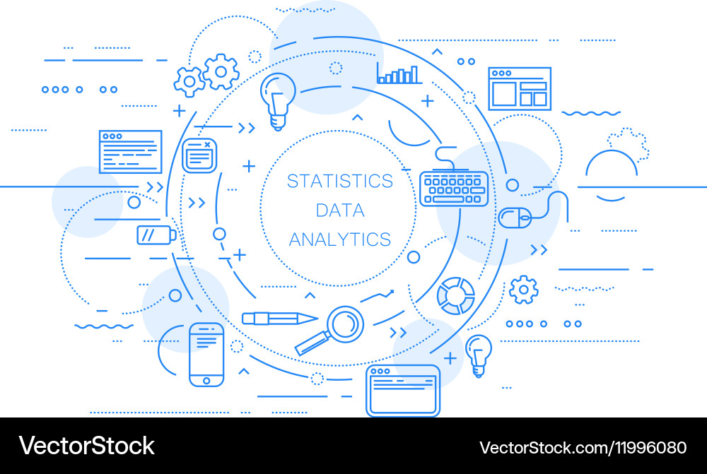Data Analytics & Statistics Concepts vector image