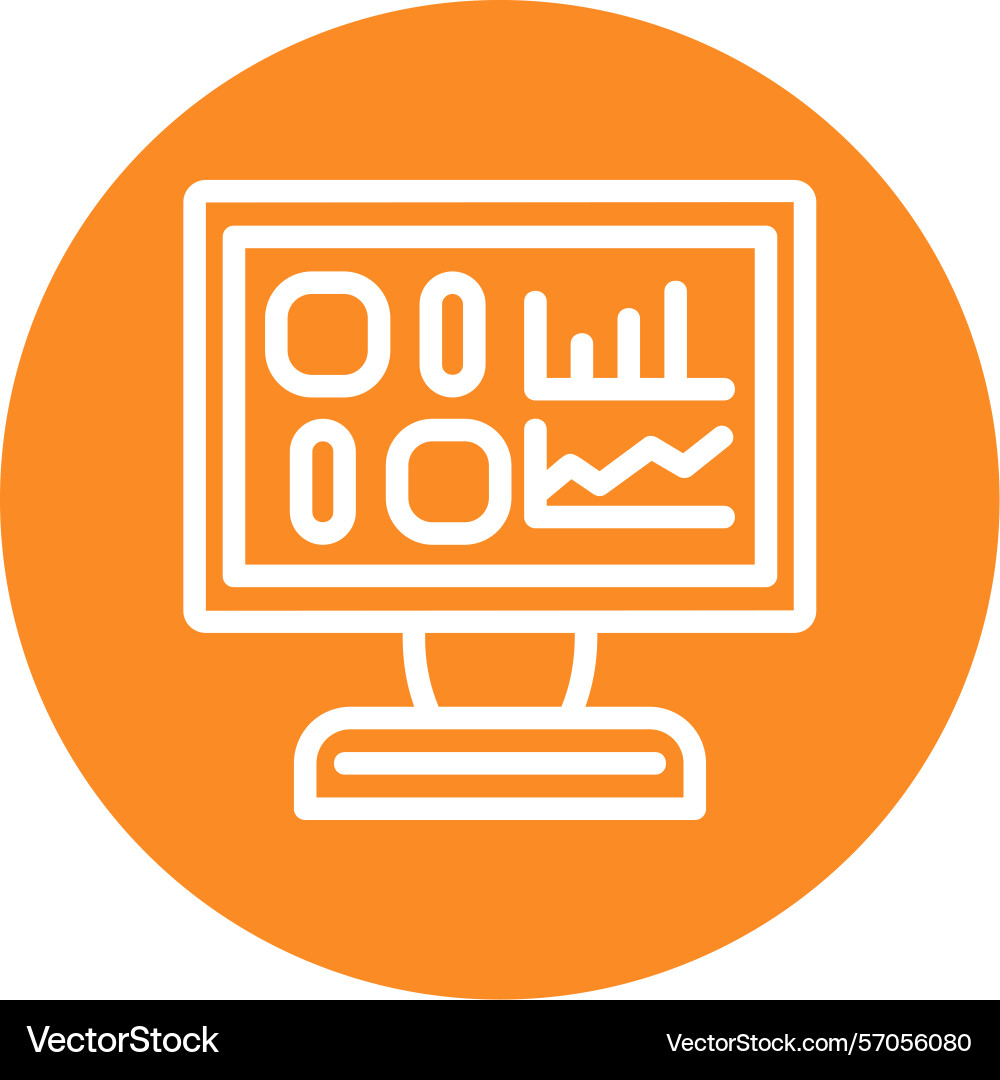 Interactive dashboard line circle style icon Vector Image