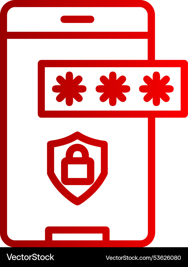Password line gradient icon vector image