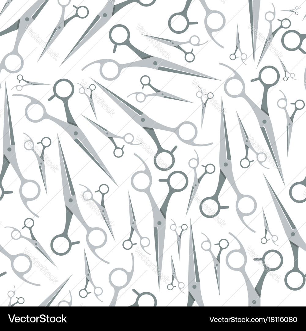 Seamless pattern with scissors on white background Vector Image