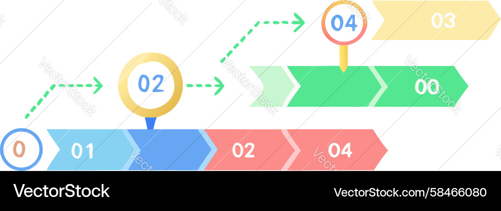 Sequential Process Flow Diagram Vector Image