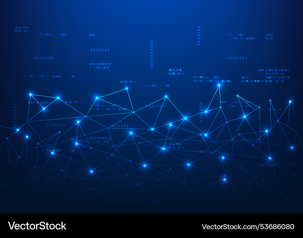 Technology background orderly connected data Technology background orderly connected data vector image