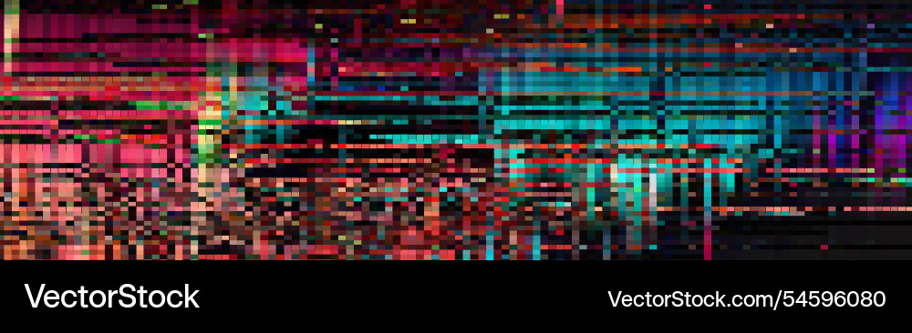 Trendy glitch pattern on dark background abstract Trendy glitch pattern on dark background abstract vector image