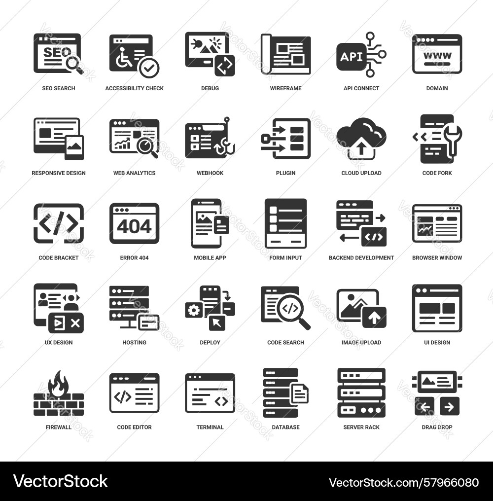 Web Development Icons - Website Creation vector image