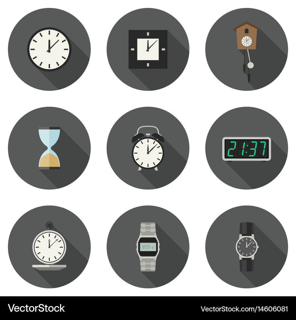 Clock Icons – Time & Watch Collection – Royalty-Free Vector | VectorStock