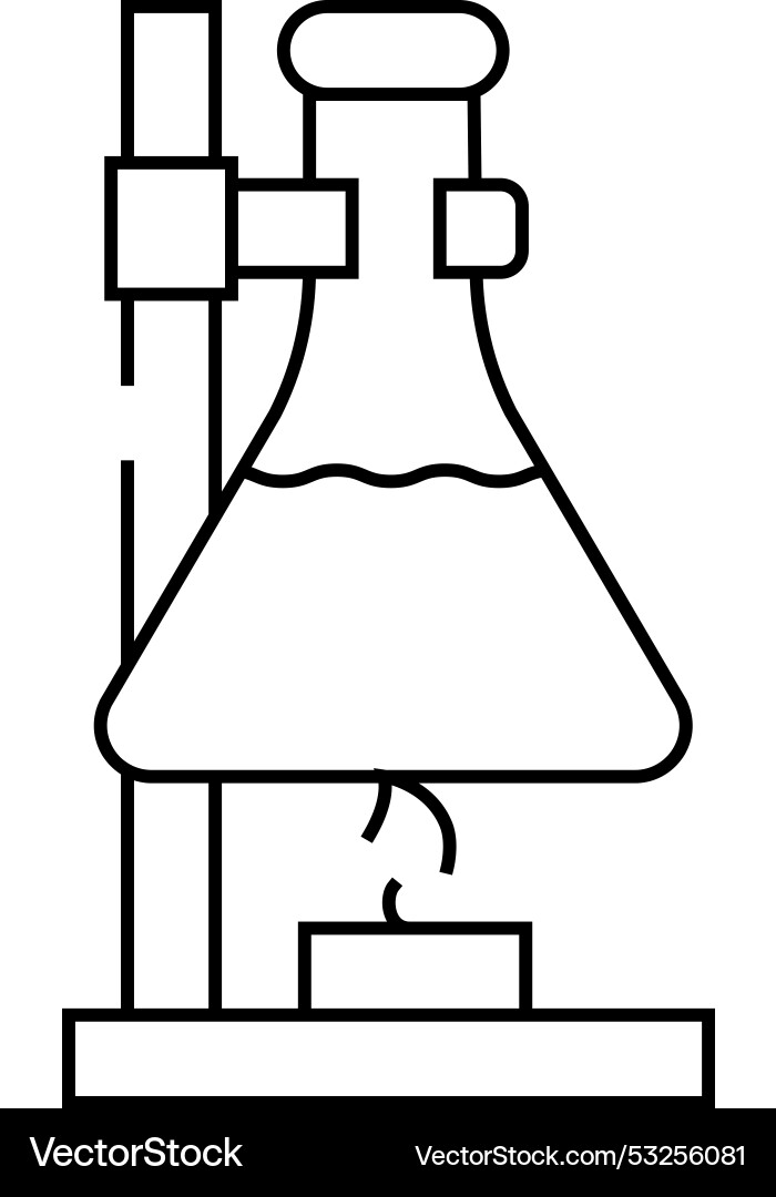 Experiments in laboratory tool line icon Experiments in laboratory tool line icon vector image