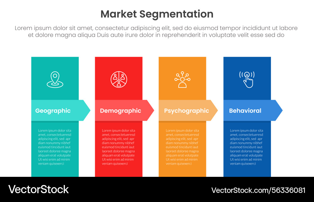 Market segmentation framework analysis vector image