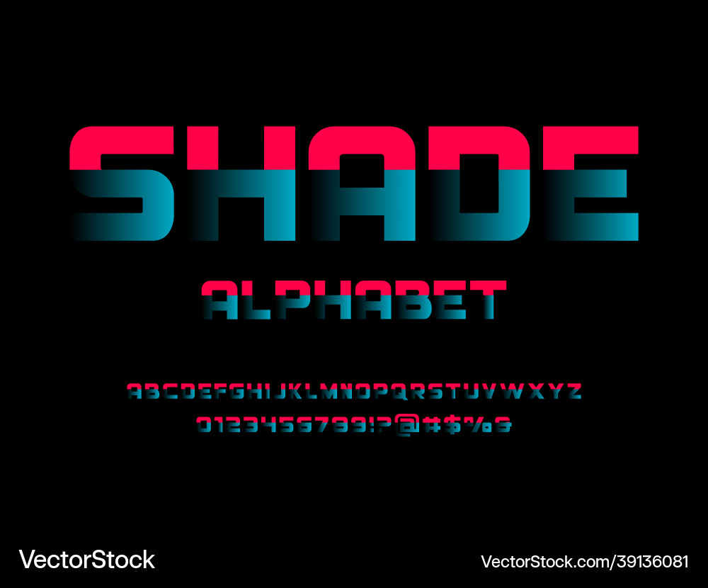 Shadow display font Vector Image